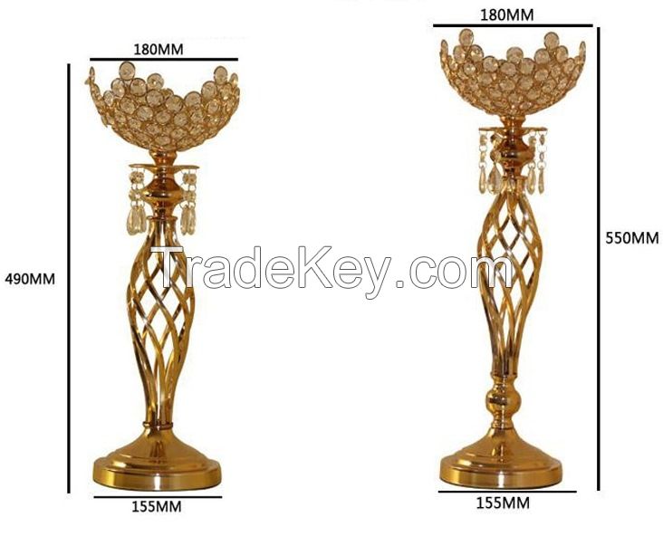 5 arm Crystal Candle Holder Wedding Candelabra Centerpieces Center Table Candlesticks 