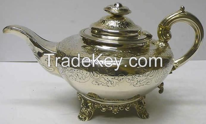 Brass Teapot Nickel Plated