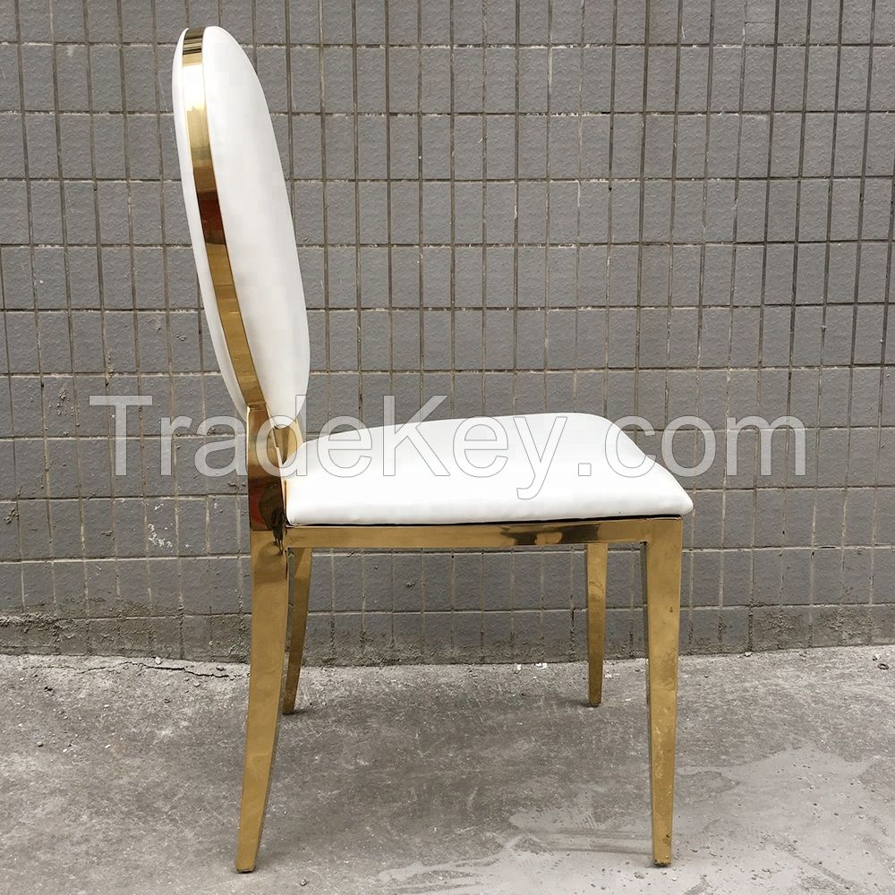 Wholesale Gold Round Back Stainless Steel Wedding Chairs