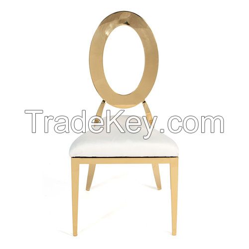 Wholesale gold round back stainless steel wedding chairs