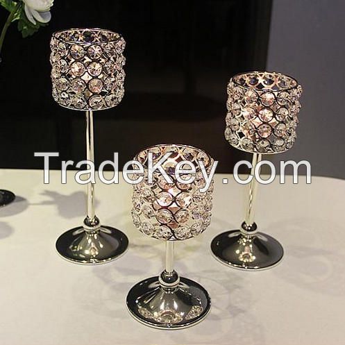 Crystal Candle Holders Set, Tea Light Candlestick for Home Decor