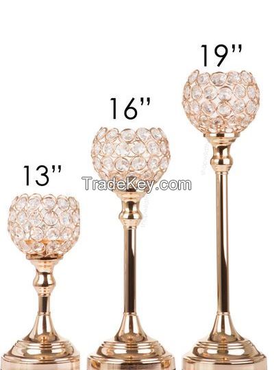 Crystal Candle Holders Set, Tea Light Candlestick for Home Decor