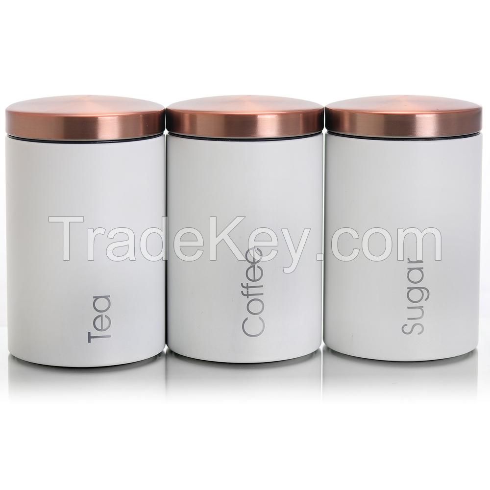 Essential Kitchen Storage 3-Piece Metal Canister Set