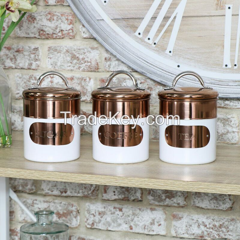 Essential Kitchen Storage 3-Piece Metal Canister Set