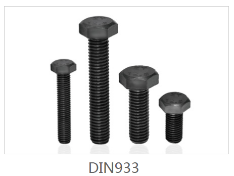 DIN933/931 Hex Bolts, Class 4.8, 5.8, 6.8, 8.8, 10.9 and 12.9, Plain, Black