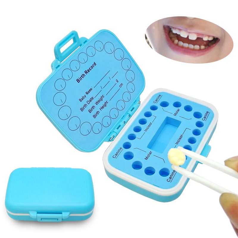 Baby milk tooth box Kids Keepsake Organizer PP Cute Children Tooth Fetal Hair Container with English