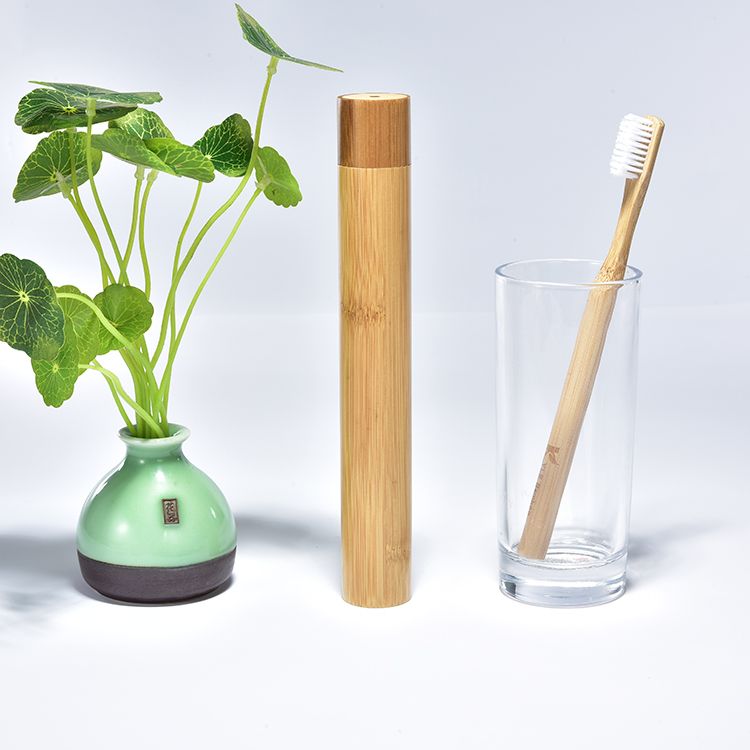 Eco-friendly bamboo toothbrush travel case