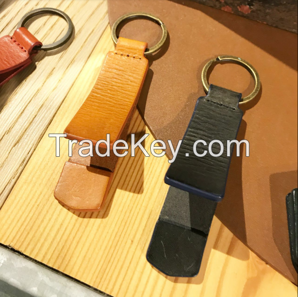 Personalized handmade keychains from leather