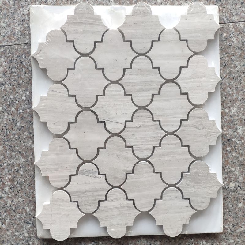 White Wood marble mosaic