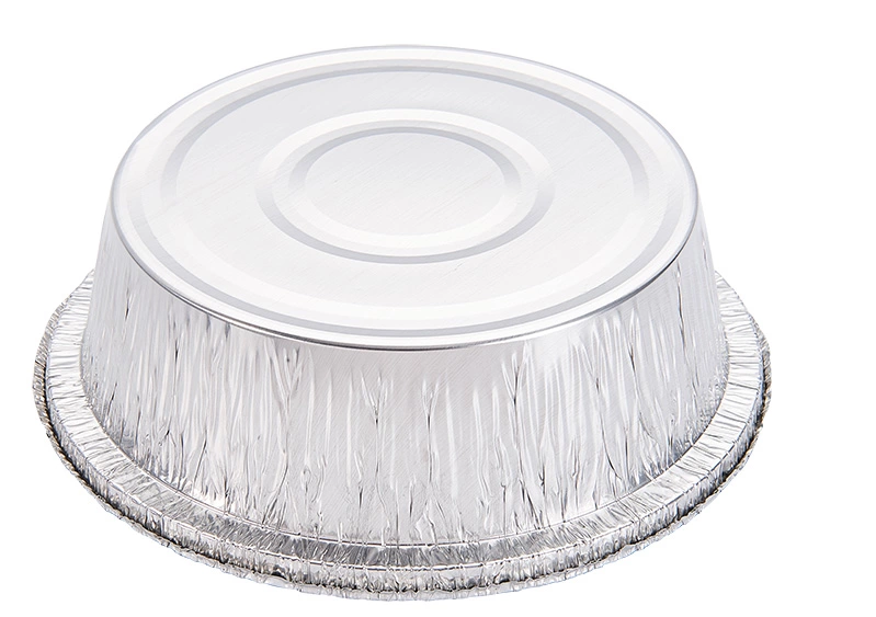 Aluminium Foil Container Round Kitchen Plates With Lid