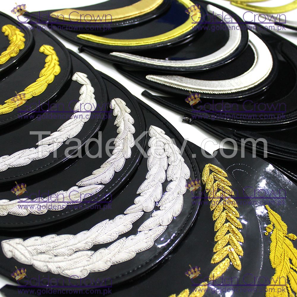 Bullion wire Embroidered Peak, Bullion Wire Embroidery Peak Supplier