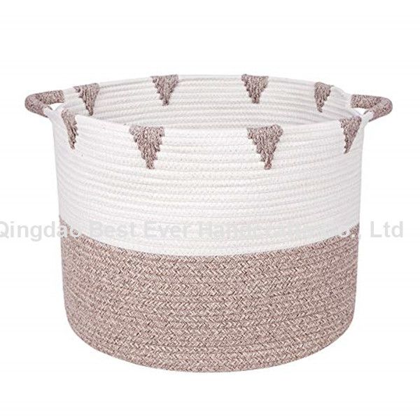 Large Cotton Rope Basket,Baby Laundry Basket Woven Blanket Basket Nursery Bin