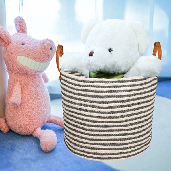 Cotton Rope Basket with Handles Toy Baskets Laundry Baskets Blanket Ba