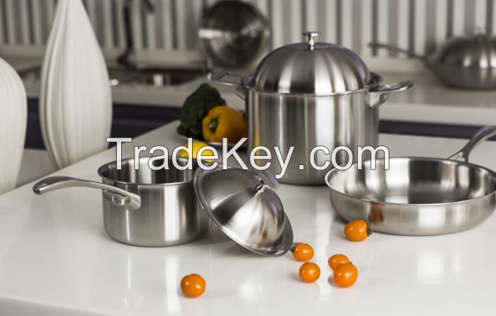 Stockpot with three-layer composite cookware(Titanium+SS+Copper)