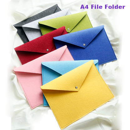 Polyester Felt A4 File Size Big Volume Document Pocket Bag