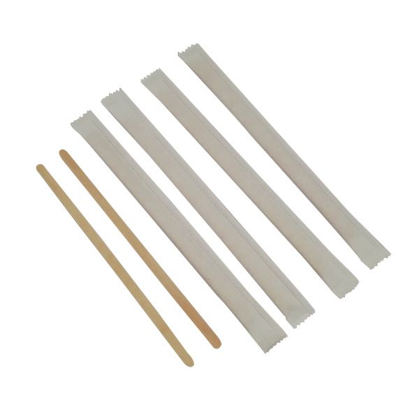 Disposable birch wood 110mm coffee stirrer