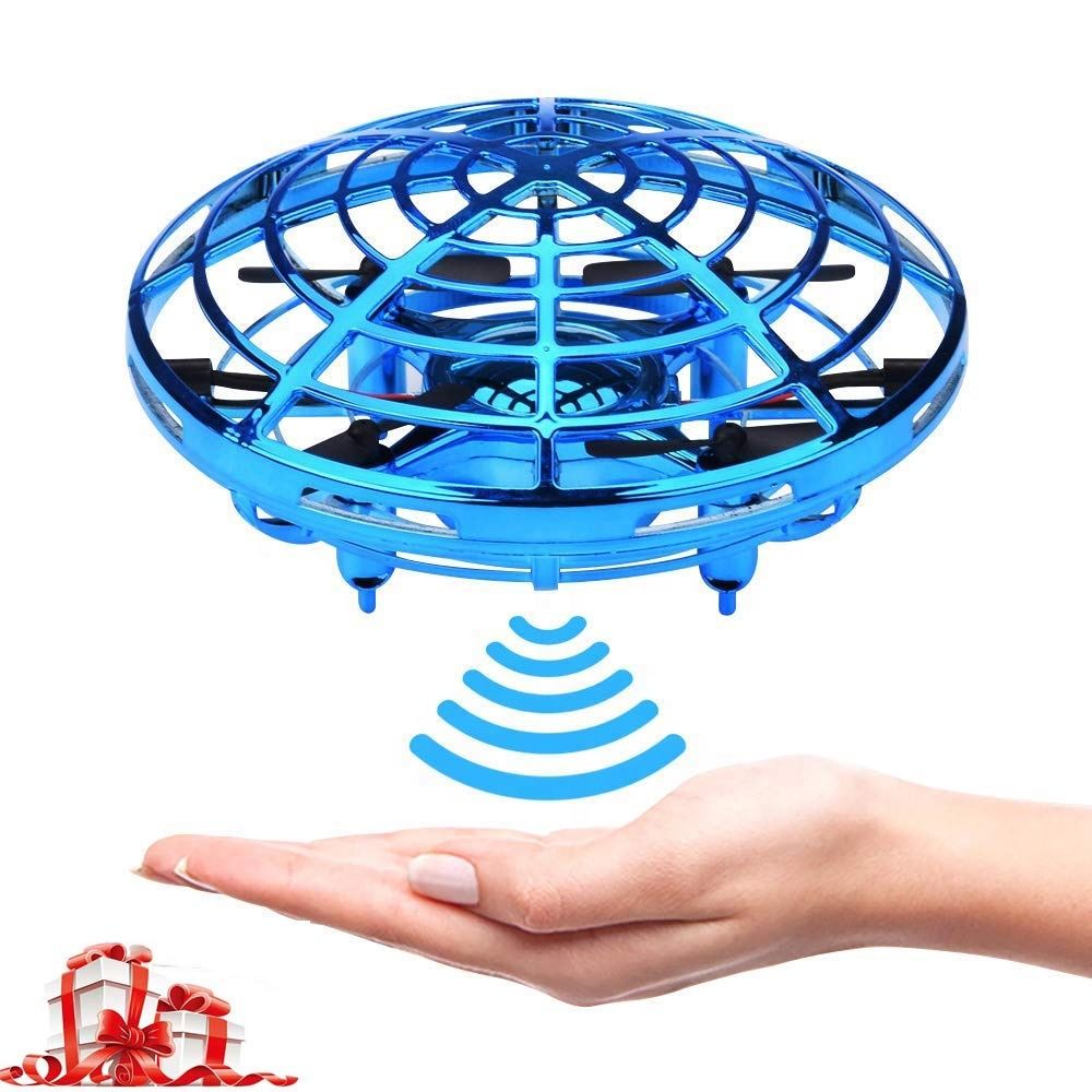 wholesale UFO toys gesture control aircraft throwing flying sensing luminous toy with LED sense quadcopter children's toys