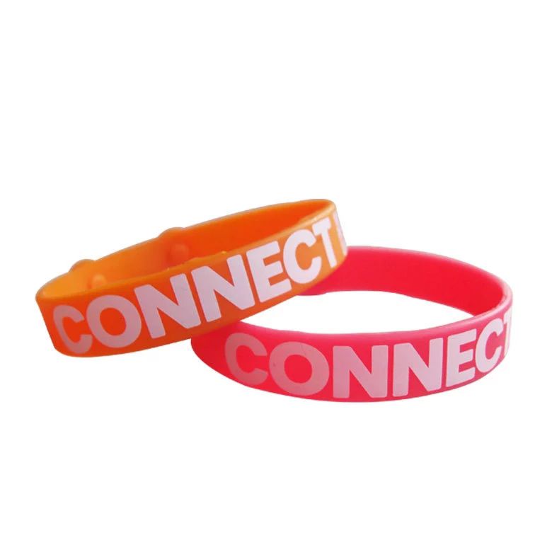Custom silicone rubber wristbands bracelets with embossed and printing logo
