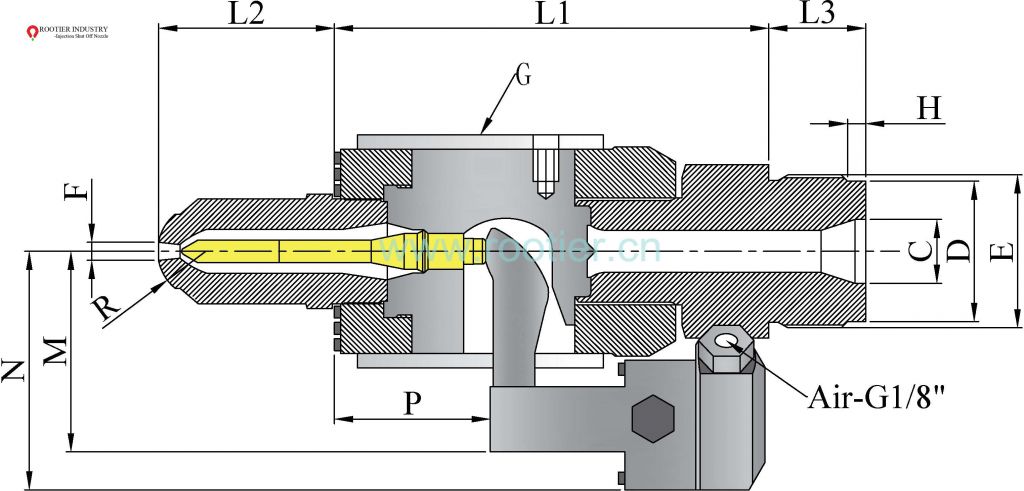 needle type penumatic shut-off nozzle