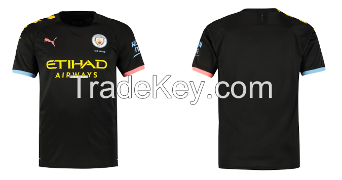 19-20 Manchester City Away Black Jerseys Whole Kit (Shirt+Short+Socks)