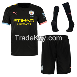 19-20 Manchester City Away Black Jerseys Whole Kit (Shirt+Short+Socks)