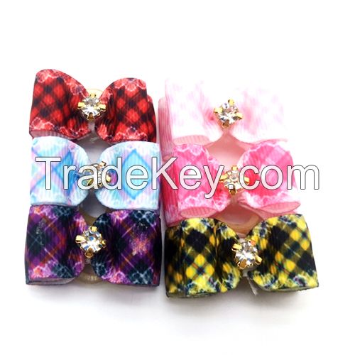 Factory Wholesale handmade dog grooming bow Christmas dog hair bowties