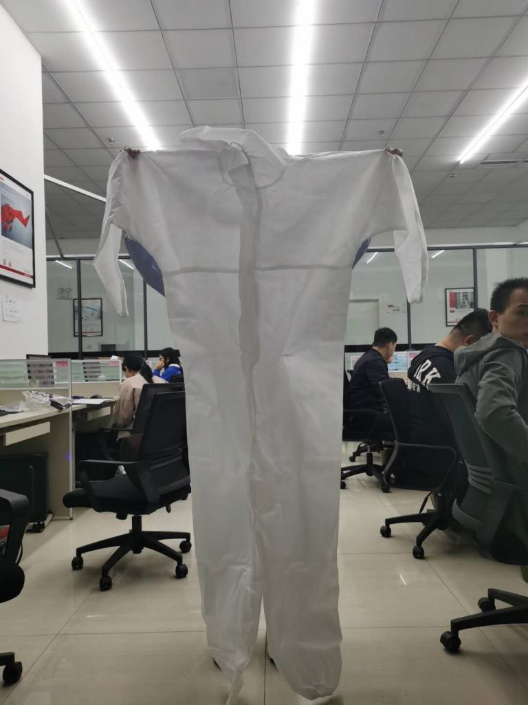 SMS Nonwoven Protection Suit Disposable Coverall Full Body Biological Safety Clothing Isolation Gown 