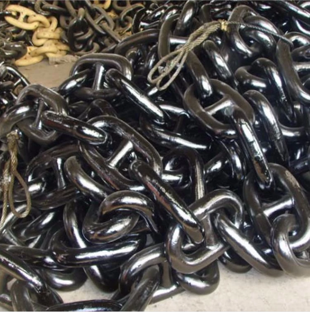 black painted anchor chain 