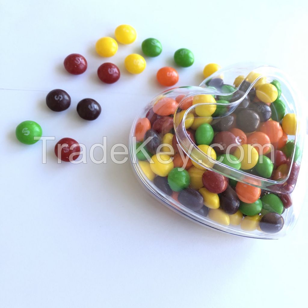 Plastic heart-shaped PS clear/transparent candy chocolate box