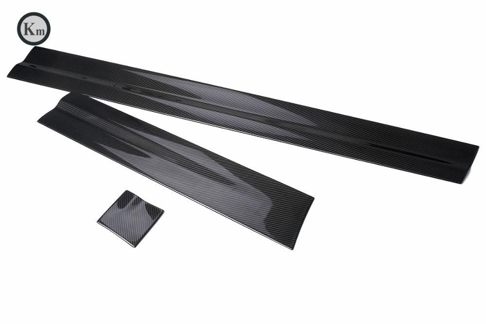 KM for Cayenne Dry carbon fiber door trims door moulding side skirts side trims 