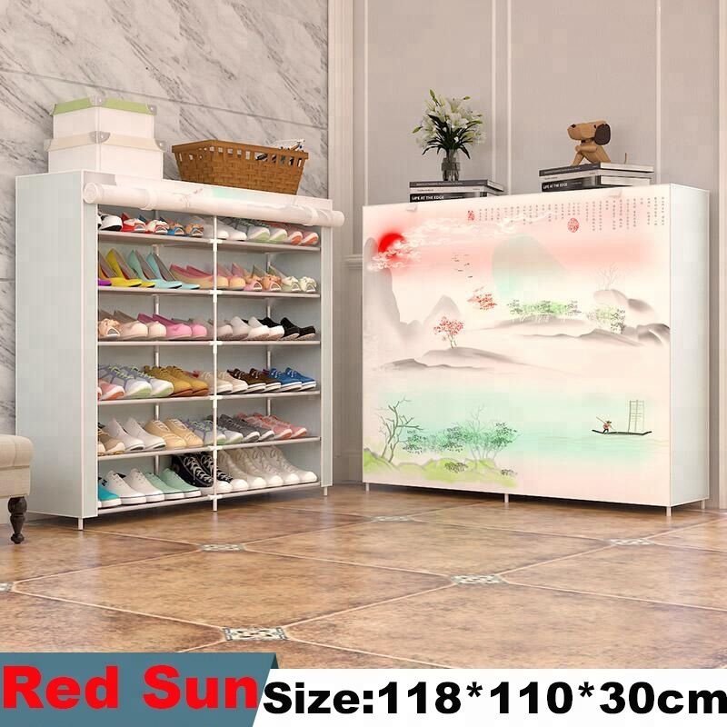 Large folding fabric shoe rack