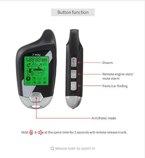 New Remote Engine Start Auto with Central Door Locking two way car ala