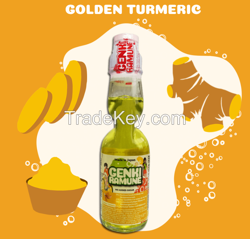 Golden Turmeric  Genki (HEALTHY) Ramune Soda