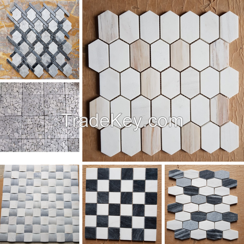 Mosaic marble tiles