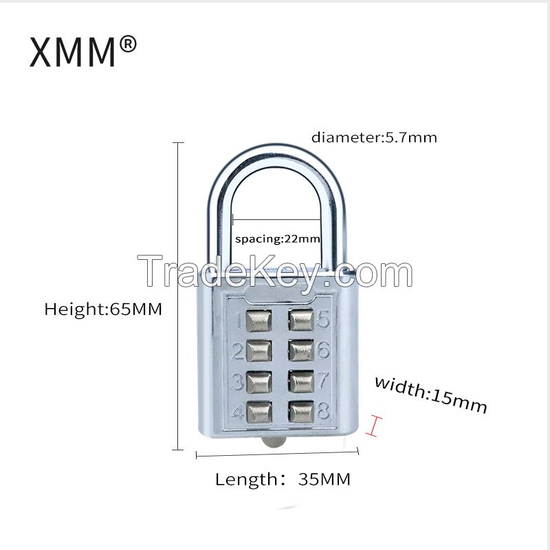 Digital Safety Padlock With pull button For Luggage Combination Padlock xmmm8030