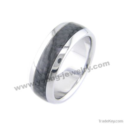 carbon fiber ring, stainless steel ring, mens jewelry, mens ring