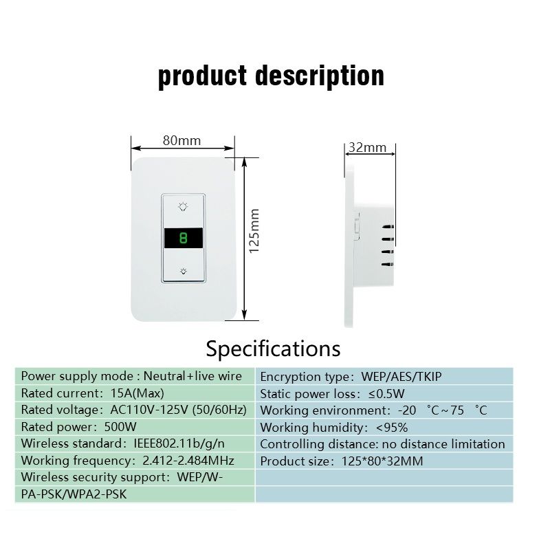 KS-7011 120 Style Smart Dimmer Switch