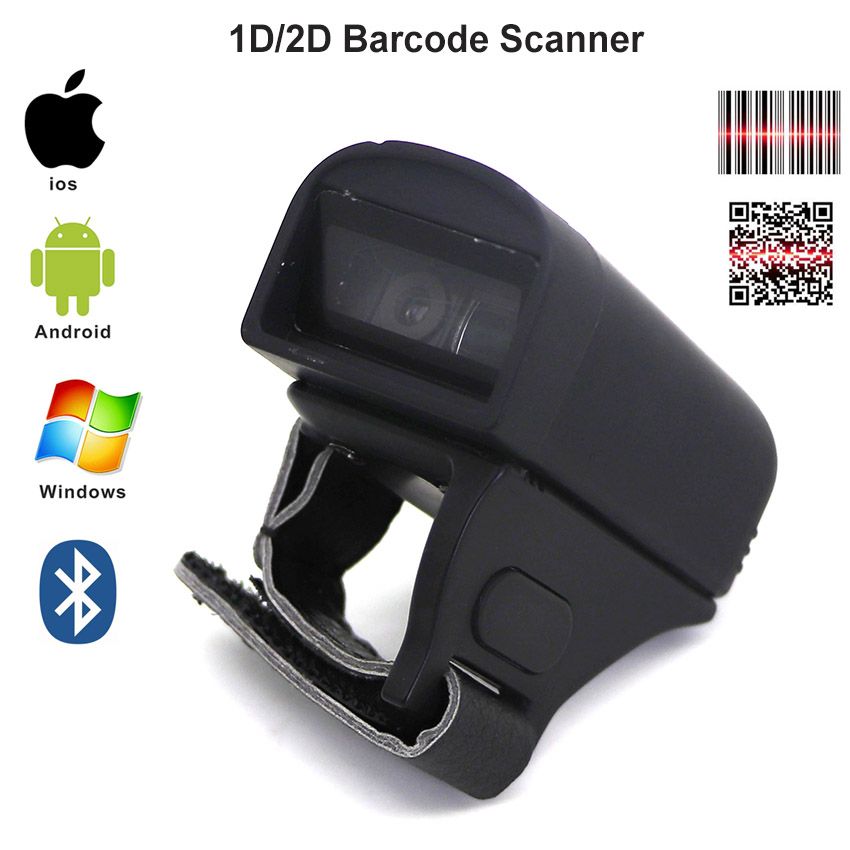 Mini 32Bit Wireless BT Finger Barcode Scanner IOS Android Ring Barcode Scanner