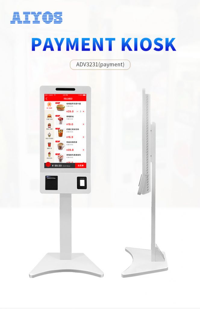 Touch Screen Interactive Digital Kiosk Qr Payments with Printer