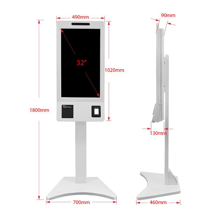 Touch Screen Interactive Digital Kiosk Qr Payments with Printer