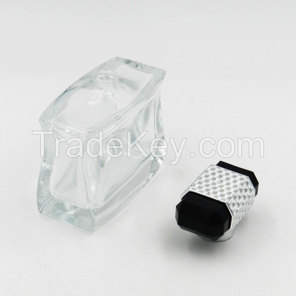Hot selling high quality crimp glass perfume bottle for cosmetics packaging fashion design