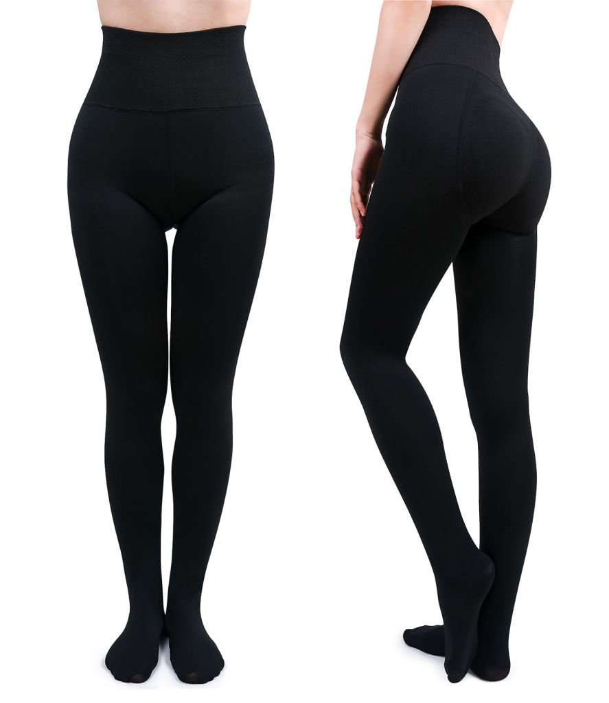 Women's Opaque Warm Fleece Lined Tights - Thick Winter Thermal Tights Butt Lifting High Waisted Pantyhose