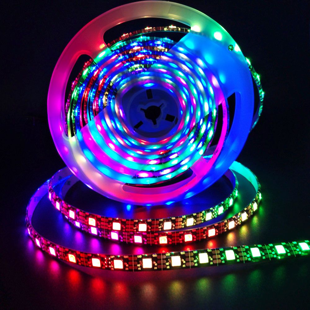 Ws2812b Individually Addressable 30/48/60/74/96/100/144 LEDs/M 5V/12V Digital RGB LED Strip Sk6812 Programable LED Tape Madrix Project LED Strip Wholesale