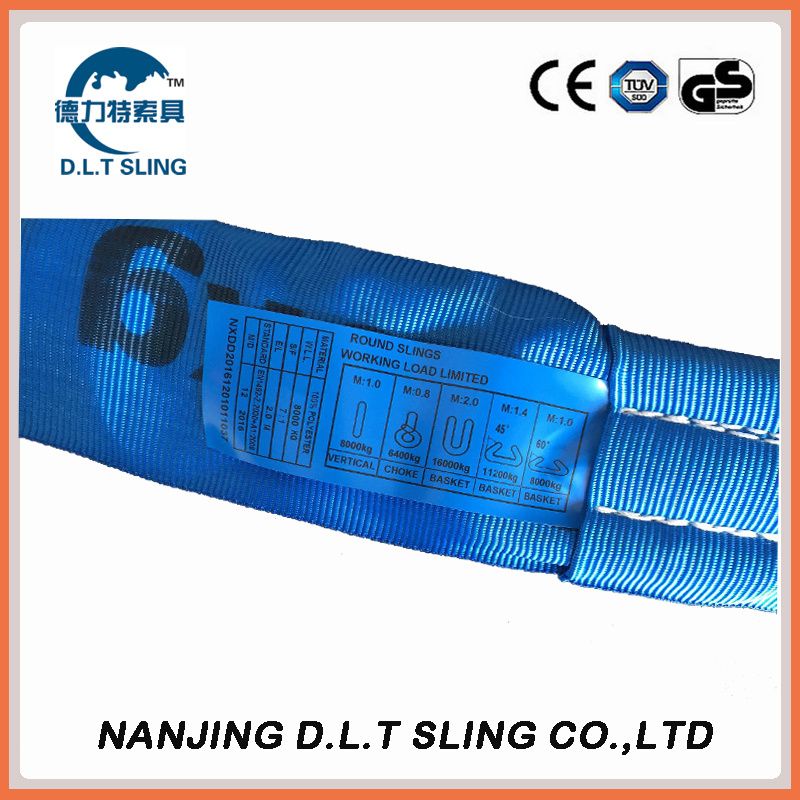 8T polyester endless round sling  EN1492-2  CE, GS CERTIFICATE