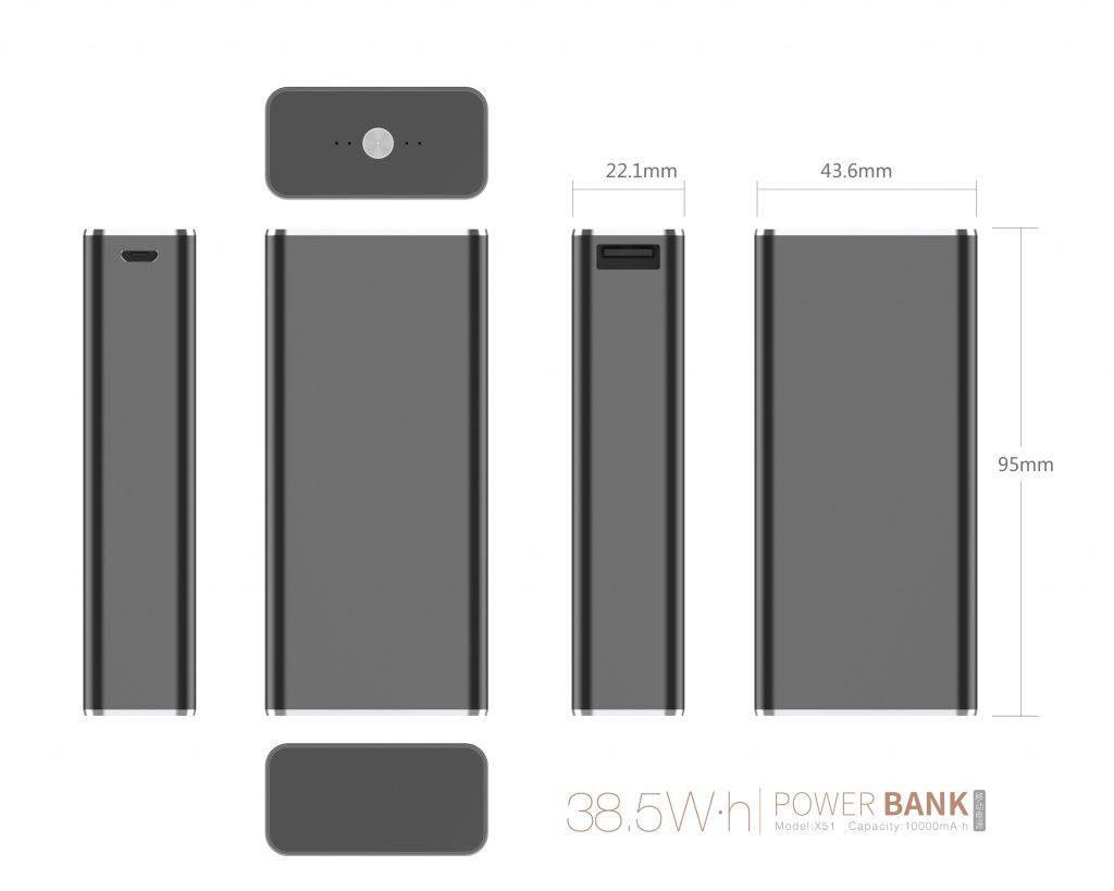 Bizou brand mobile phone external power bank 10000mAh portable power bank