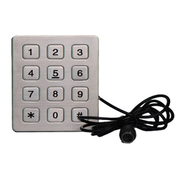 12 Keys Stainless Steel Keypad For Access Control