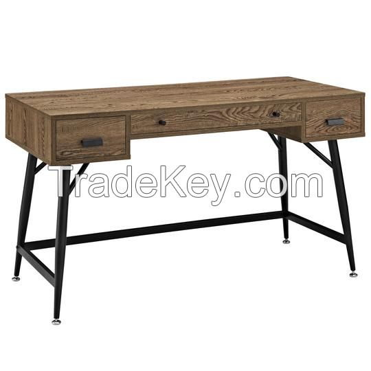 Bin Contemporary Modern Writing Desk With Storage Cubbies