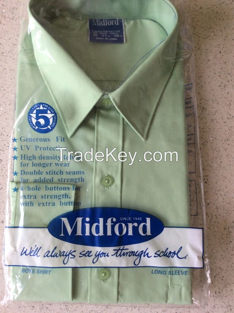 Midford Officewear and School plain colour formaldress shirts