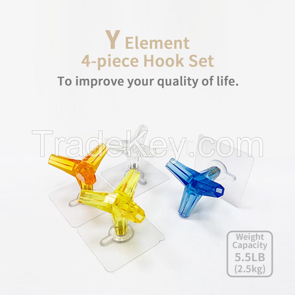 Y Element Adhesive Hook Set/4pcs/4Colors