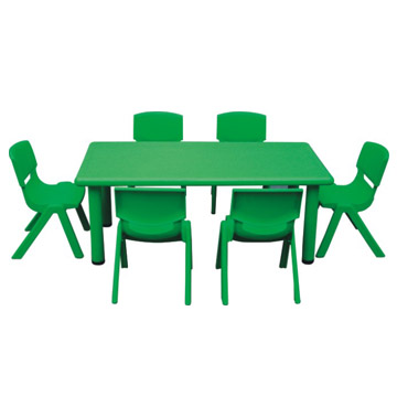 plastic table and chair